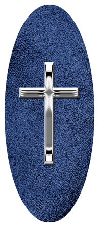 Silver Single Cross Shimmer Blue